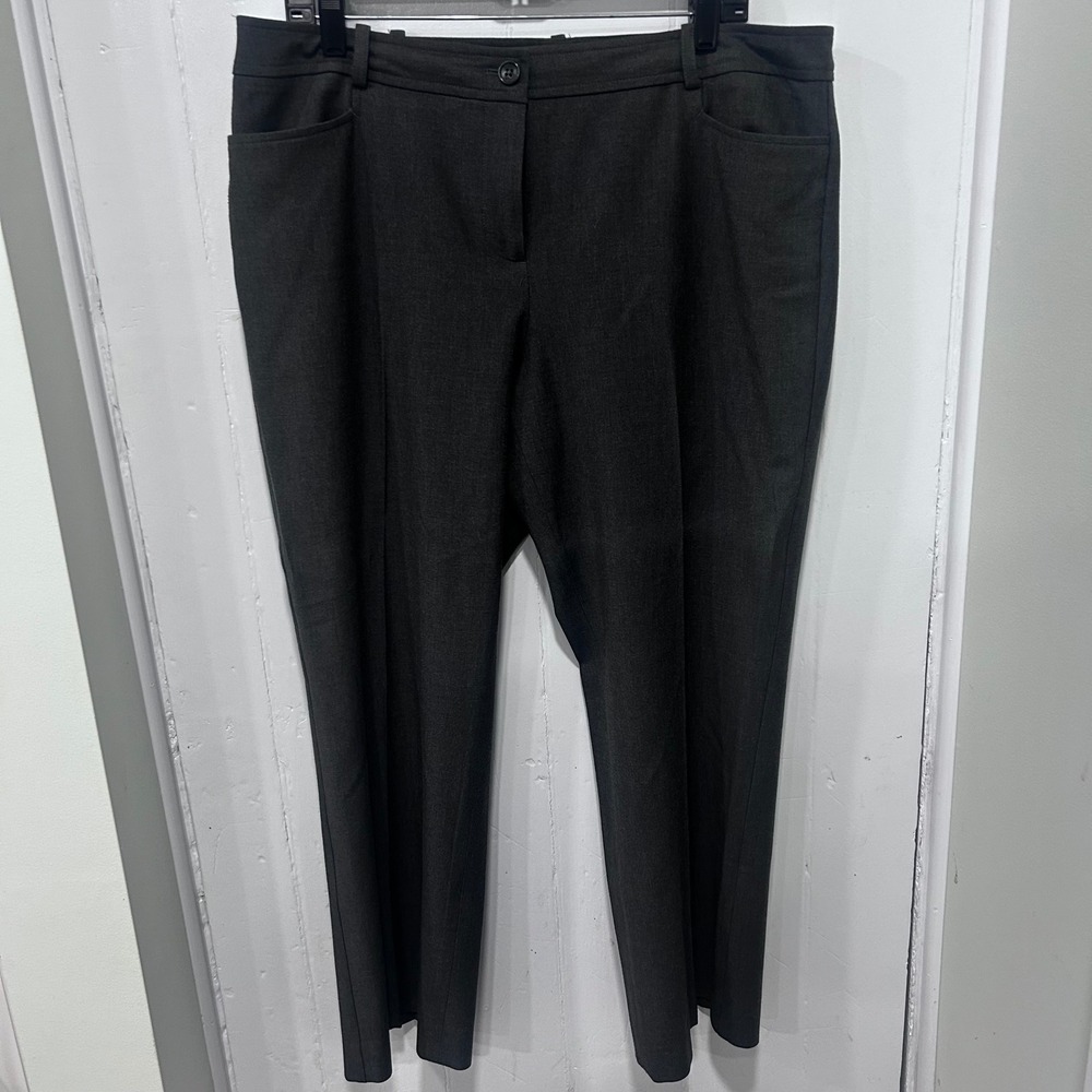 Talbots Petites Signature Charcoal Gray Wool Blend Dress Pants 16P Office Wear